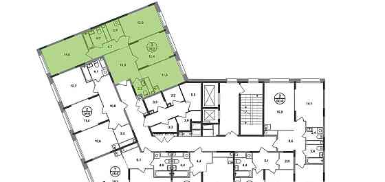 3-комн. квартира, 76 м2, 3/17 эт. Москва