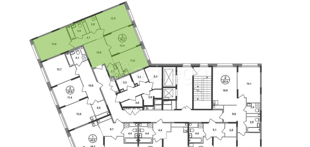 3-комн. квартира, 76 м2, 3/17 эт. Москва - изображение 6