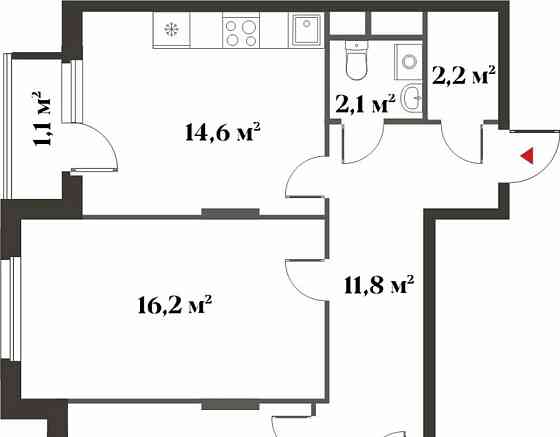 2-комн. квартира, 63.7 м2, 1/6 эт. Красногорск