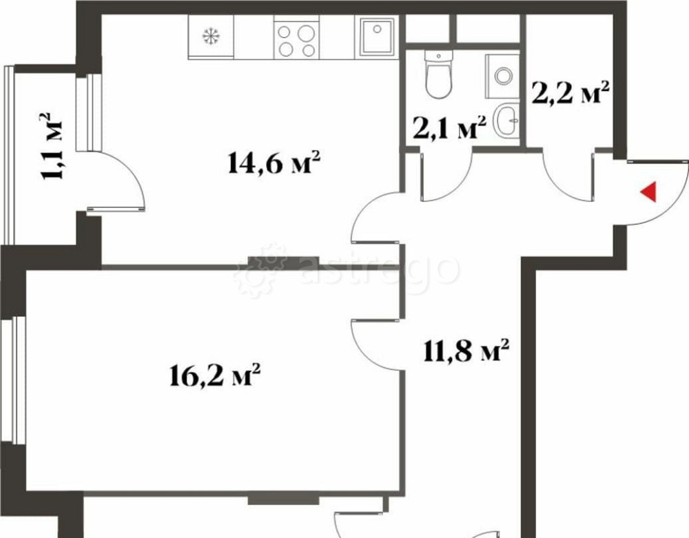 2-комн. квартира, 63.7 м2, 1/6 эт. Красногорск - изображение 1