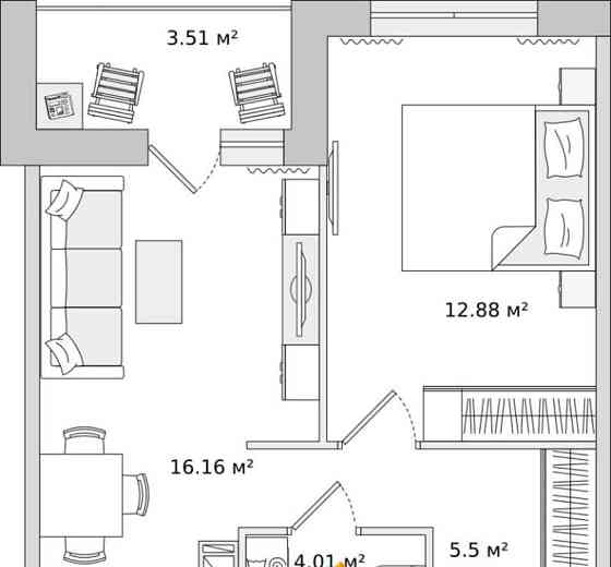1-комн. квартира, 41.93 м2, 3/17 эт. Санкт-Петербург