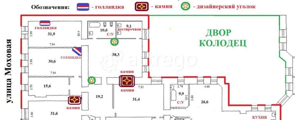 6-комн. квартира, 313 м2, 4/5 эт. Санкт-Петербург - изображение 3