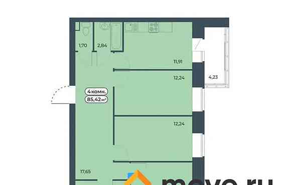 4-комн. квартира, 85.42 м2, 4/9 эт. Красноярск