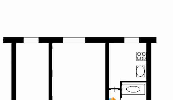 2-комн. квартира, 41.3 м2, 1/5 эт. Дудинка