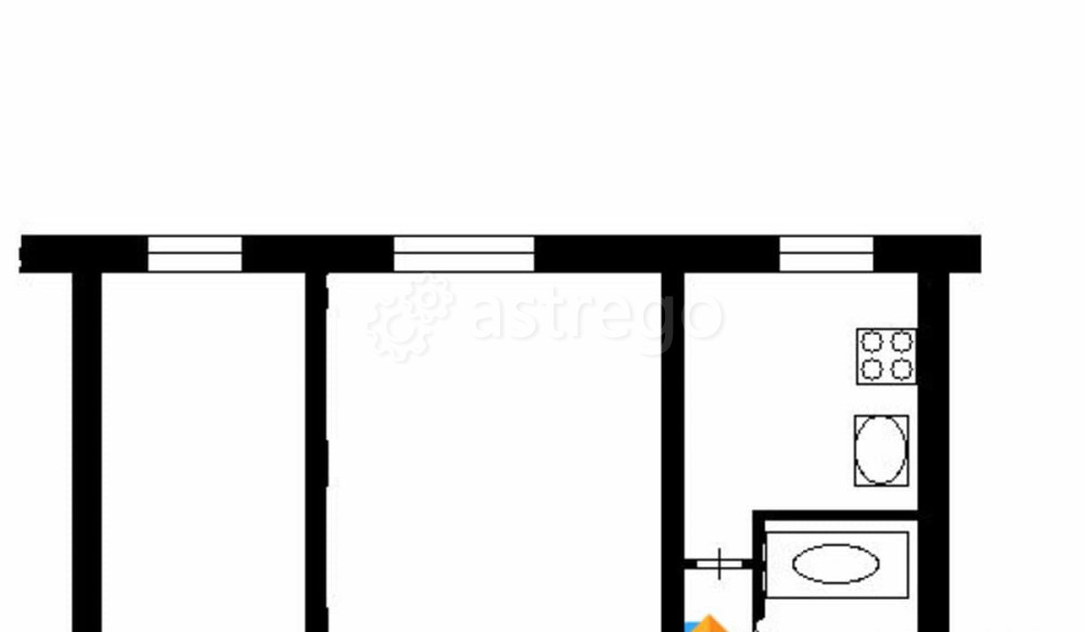 2-комн. квартира, 41.3 м2, 1/5 эт. Дудинка - изображение 1