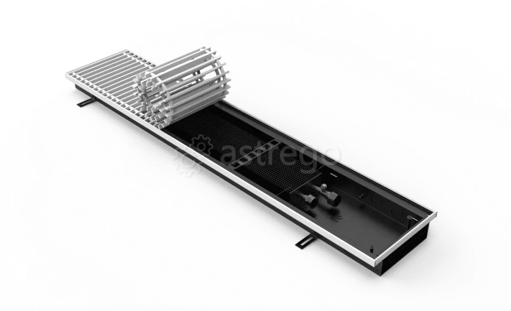Конвектор внутрипольный VITRON ВК.055.200.1500.2ТГ с корпусом из оцинкованной стали Витрон Москва - изображение 1