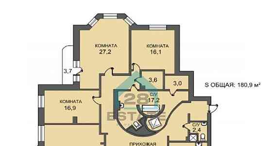 5-комн. квартира, 180.9 м2, 4/6 эт. Санкт-Петербург