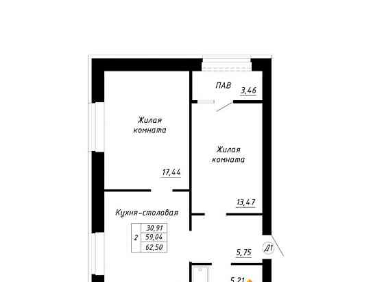 2-комн. квартира, 62.5 м2, 13/14 эт. Стерлитамак