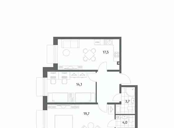 2-комн. квартира, 65.8 м2, 2/8 эт. Санкт-Петербург