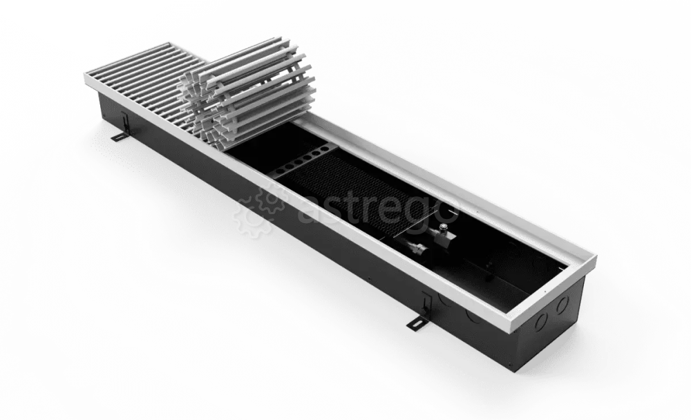 Конвектор внутрипольный VITRON ВК.110.200.2500.2ТГ с корпусом из оцинкованной стали Витрон Москва - изображение 1