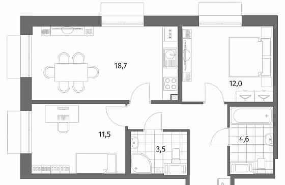 2-комн. квартира, 60.6 м2, 5/13 эт. Санкт-Петербург