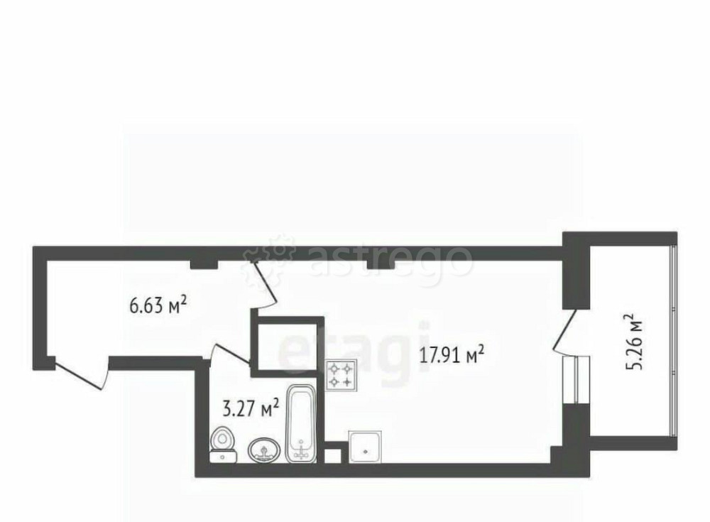 Студия, 29.39 м2, 3/19 эт. Красноярск - изображение 7