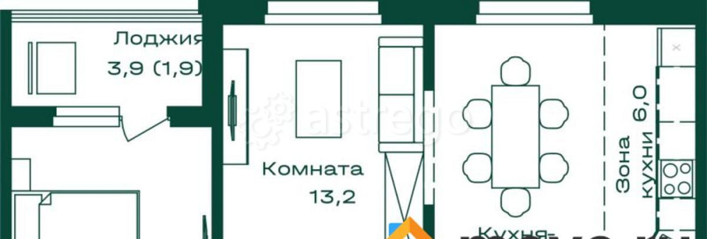 2-комн. квартира, 58.2 м2, 8/8 эт. Майма - изображение 1
