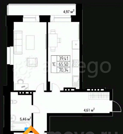 Студия, 71.14 м2, 7/9 эт. Горно-Алтайск - изображение 1