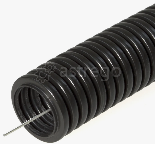 Труба гофрированная с зондом ПНД d20 (100м) черная Симферополь - изображение 1