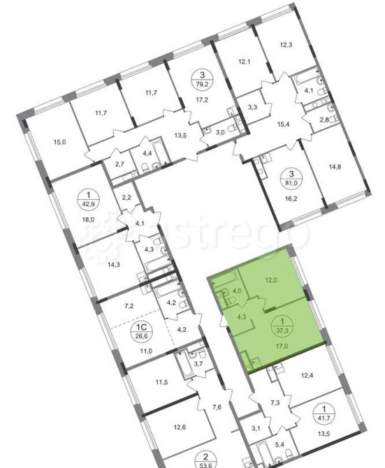 1-комн. квартира, 37 м2, 3/17 эт. Москва - изображение 4