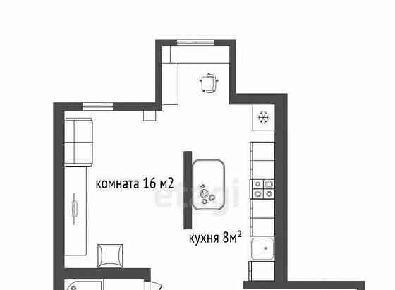 Студия, 33.9 м2, 3/3 эт. Шебекино