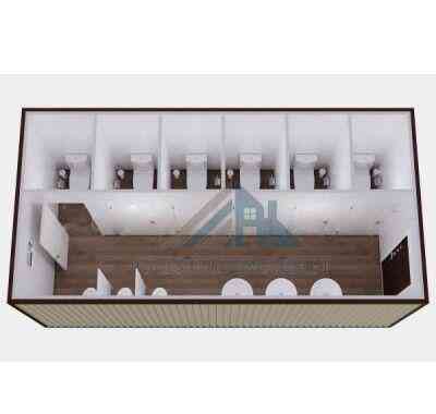 Блок-контейнер сантехнический с санузлами, писсуарами и раковинами СБ-7 Москва