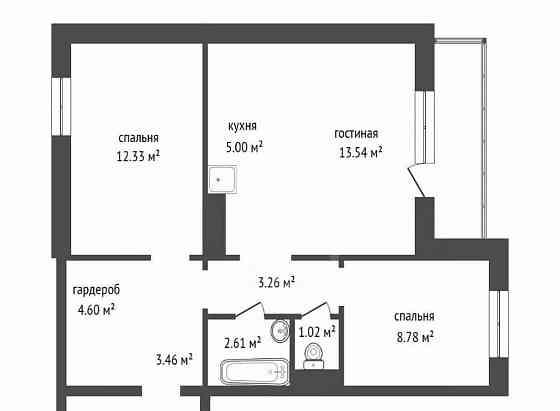 3-комн. квартира, 64.7 м2, 16/17 эт. Красноярск