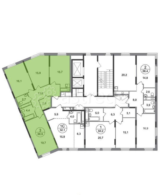 3-комн. квартира, 88 м2, 14/17 эт. Москва - изображение 4