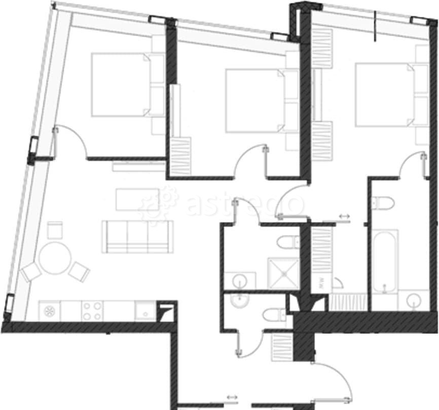 Студия, 100.59 м2, 10/85 эт. Москва - изображение 1