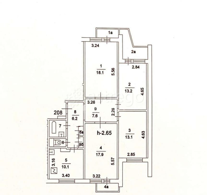 4-комн. квартира, 95 м2, 5/17 эт. Москва - изображение 1