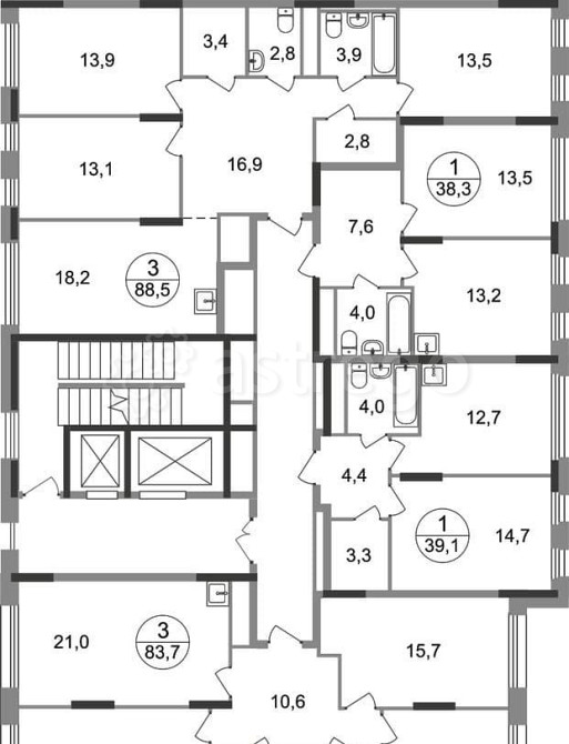 3-комн. квартира, 83 м2, 4/17 эт. Москва - изображение 9