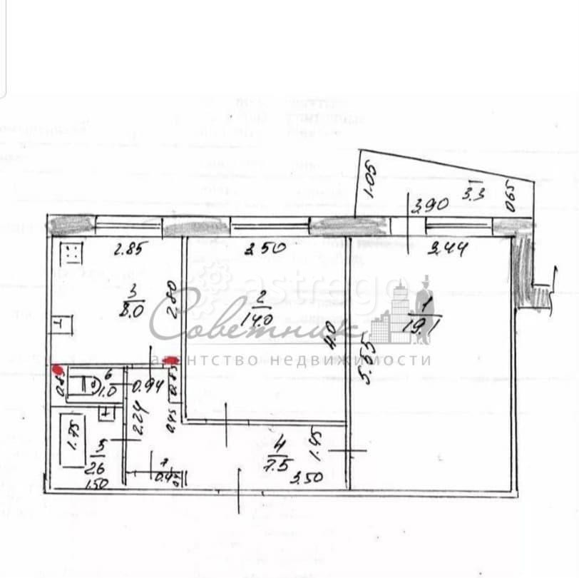 2-комн. квартира, 53 м2, 3/9 эт. Старый Оскол - изображение 4