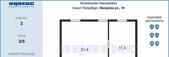 Комната, 33 м2, 3/5 эт. Санкт-Петербург
