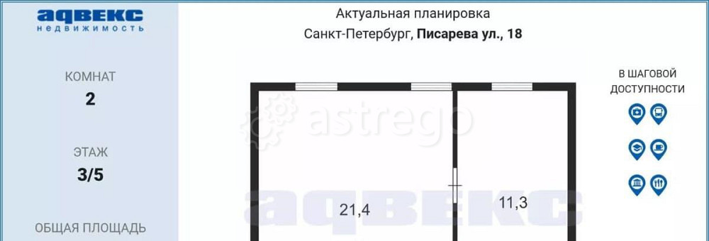 Комната, 33 м2, 3/5 эт. Санкт-Петербург - изображение 6