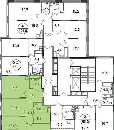 3-комн. квартира, 90 м2, 15/17 эт. Москва