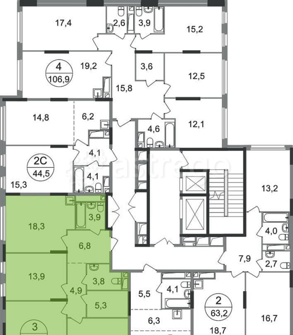 3-комн. квартира, 90 м2, 15/17 эт. Москва - изображение 5