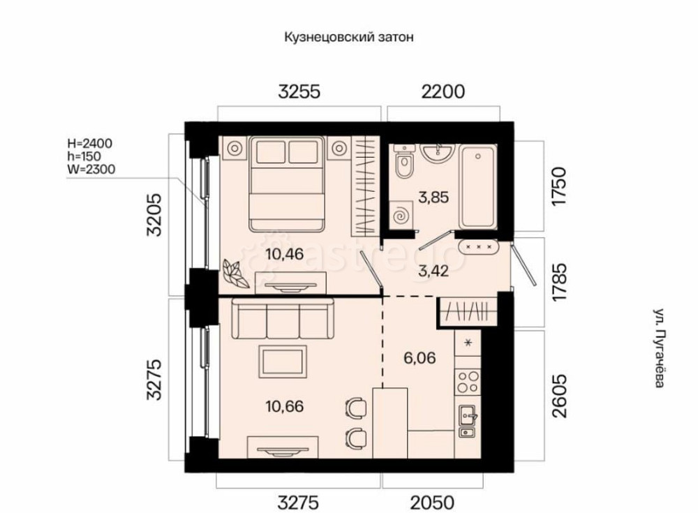2-комн. квартира, 34.45 м2, 18/31 эт. Уфа - изображение 7