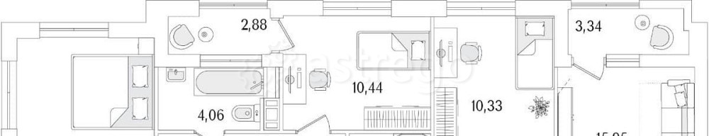 3-комн. квартира, 75.51 м2, 8/13 эт. Санкт-Петербург - изображение 1