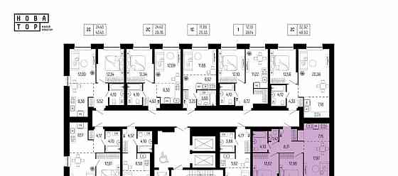 3-комн. квартира, 65.46 м2, 15/25 эт. Уфа