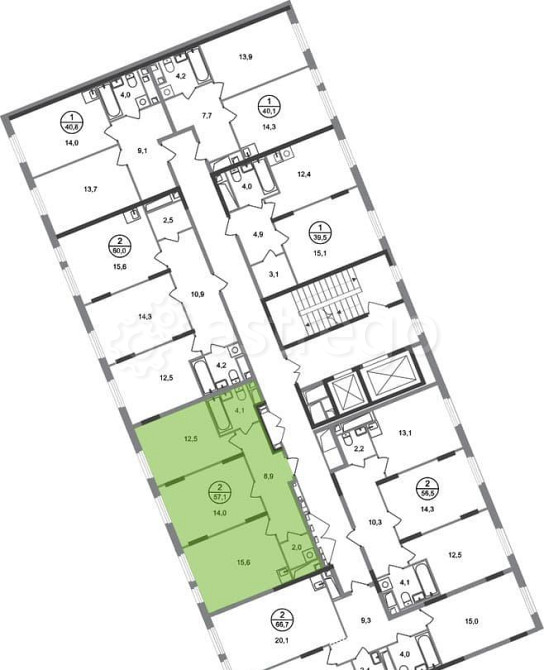 2-комн. квартира, 57 м2, 10/17 эт. Москва - изображение 4