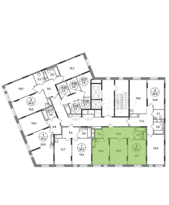 2-комн. квартира, 56 м2, 6/17 эт. Москва - изображение 4