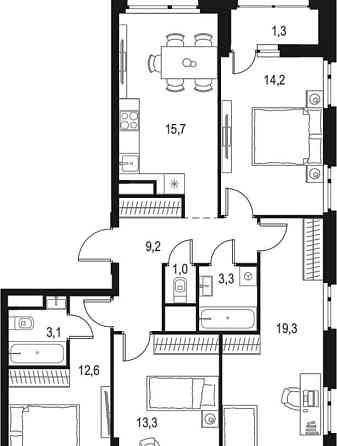 4-комн. квартира, 93 м2, 8/10 эт. Москва