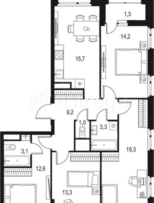 4-комн. квартира, 93 м2, 8/10 эт. Москва - изображение 1