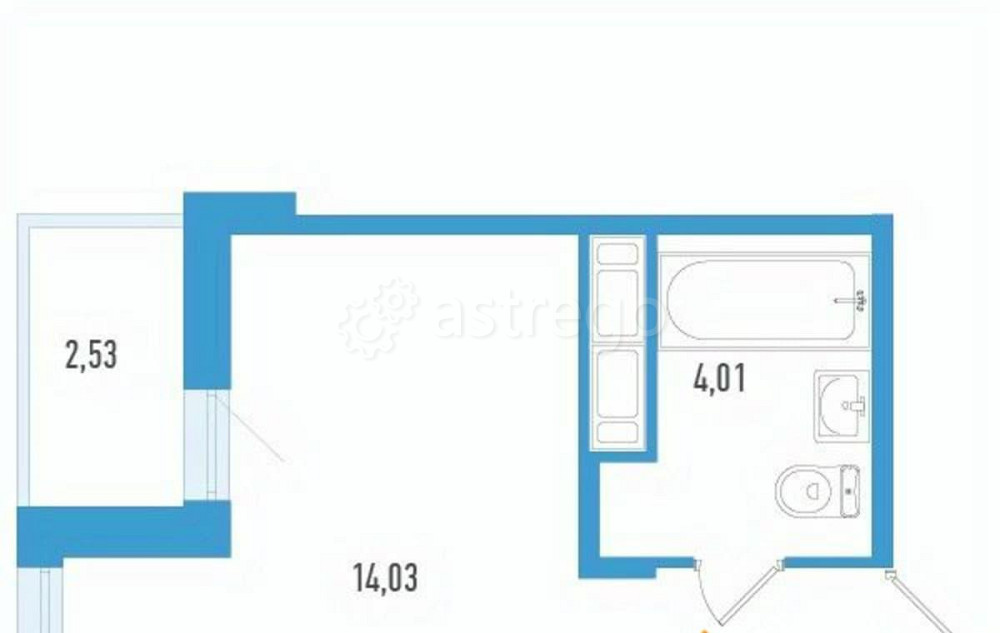 Студия, 22.02 м2, 12/12 эт. Санкт-Петербург - изображение 1