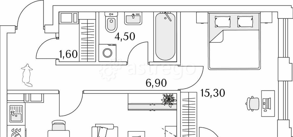 1-комн. квартира, 48.1 м2, 11/13 эт. Санкт-Петербург - изображение 1