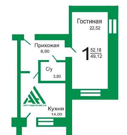 1-комн. квартира, 52.18 м2, 4/10 эт. Благовещенск
