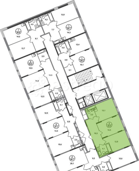2-комн. квартира, 56 м2, 12/17 эт. Москва - изображение 4