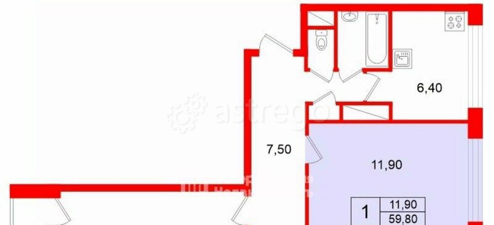 Комната, 11.9 м2, 6/9 эт. Санкт-Петербург - изображение 3