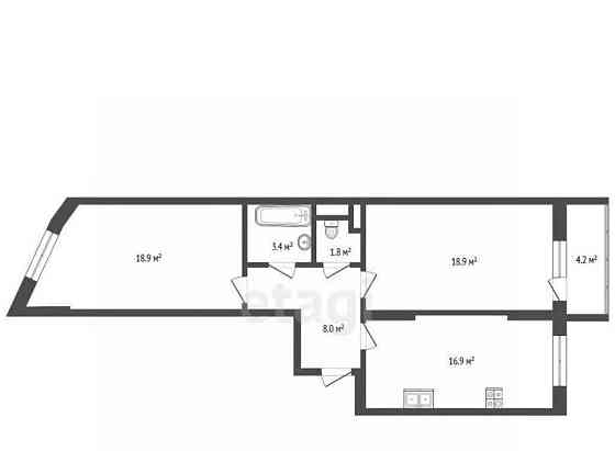2-комн. квартира, 67.9 м2, 2/23 эт. Долгопрудный