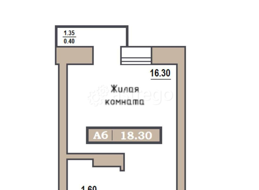 Студия, 18.3 м2, 7/9 эт. Красноярск - изображение 1