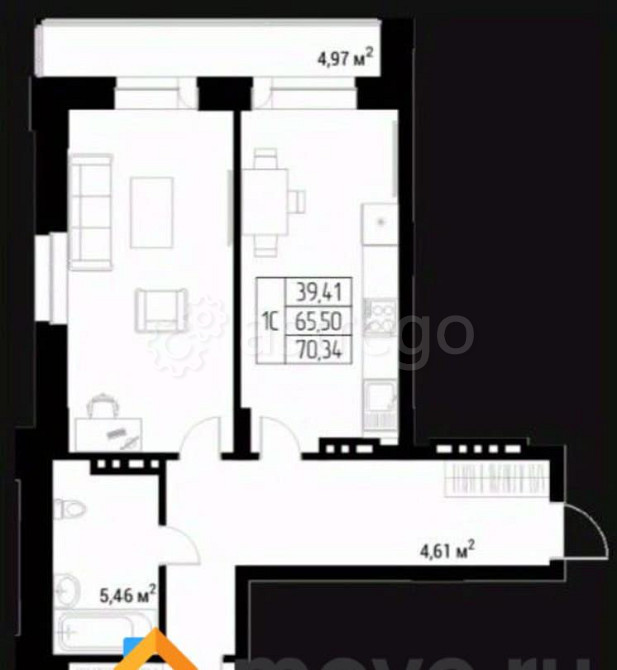 Студия, 71.14 м2, 5/9 эт. Горно-Алтайск - изображение 1