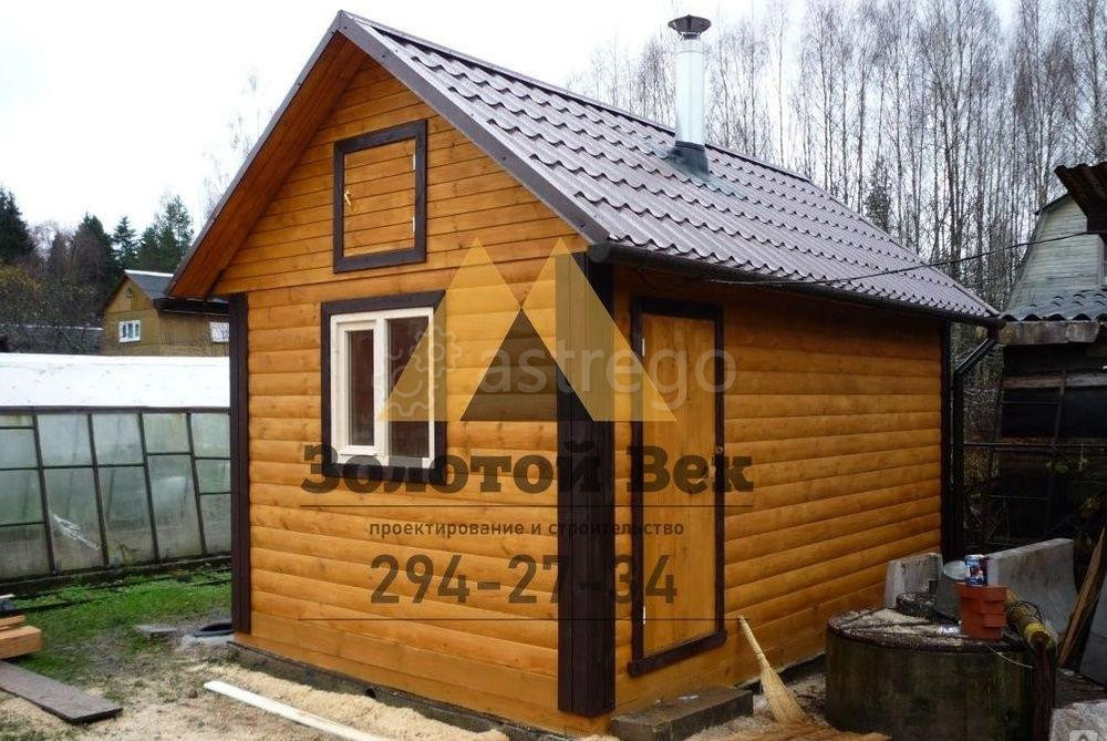 Каркасная баня 3х4 на свайном фундаменте Красноярск - изображение 1
