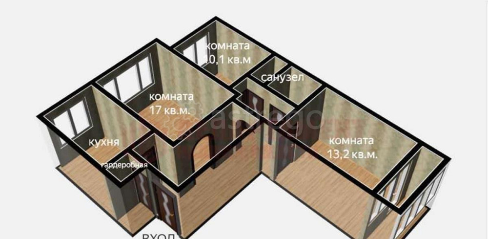 3-комн. квартира, 64.8 м2, 1/9 эт. Астрахань - изображение 6