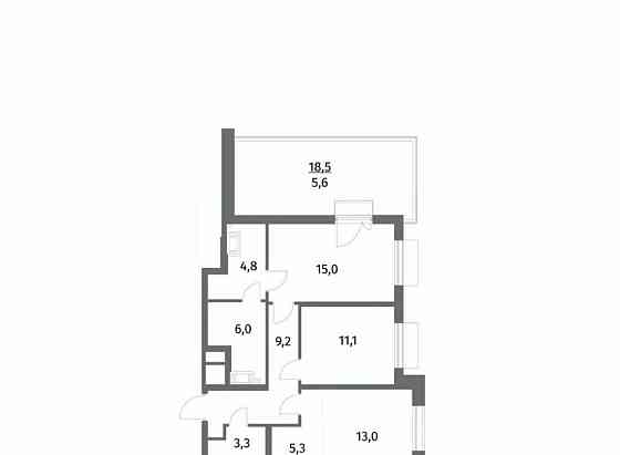 3-комн. квартира, 73.3 м2, 4/6 эт. Санкт-Петербург
